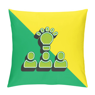 Personality  Brainstorm Green And Yellow Modern 3d Vector Icon Logo Pillow Covers
