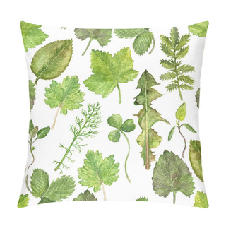 Personality  Seamless Pattern With Watercolor Drawing Leaves Pillow Covers