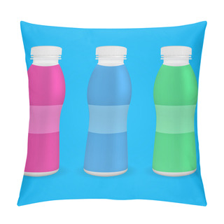 Personality  Plastic Bottle Drinking Yoghurt. Vector Illustration. EPS10 Pillow Covers