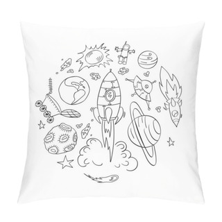 Personality  Set Of Hand Drawn Cosmic Elements Pillow Covers