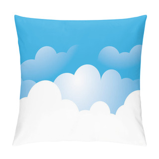 Personality  Blue Sky With Cloud Vector Icon Illustration Design Pillow Covers