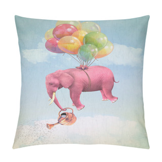 Personality  Pink Elephant In The Sky Pillow Covers