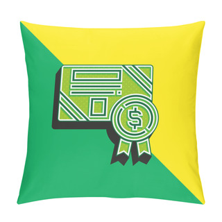 Personality  Bond Green And Yellow Modern 3d Vector Icon Logo Pillow Covers