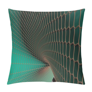 Personality  Green Waved Surface And Red Lines Of A Net Pillow Covers