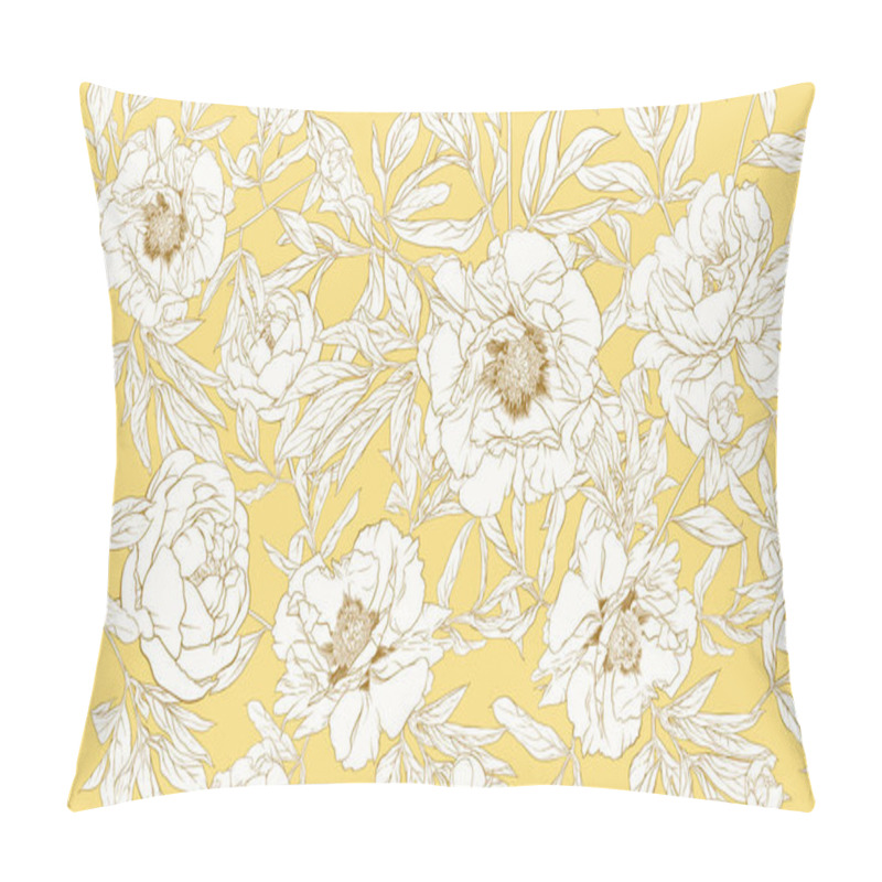 Personality  Peony flower. Seamless pattern, background. pillow covers