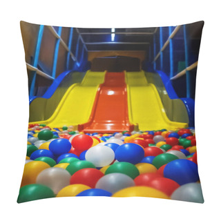 Personality  Empty Colorful Ball Pit View Closeup Yellow Blue Red Pillow Covers