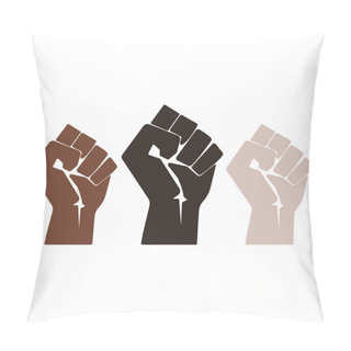 Personality  Strong Hands With Racial Colors Icon. Vector Illustration Pillow Covers
