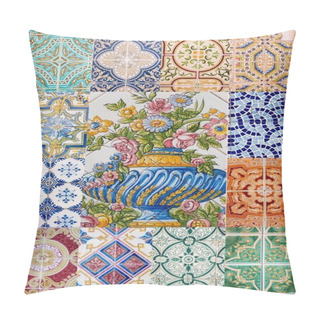 Personality  Colage Of Portuguese Azulejo Pillow Covers