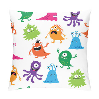 Personality  Seamless Pattern With Colorful Cute Creatures Pillow Covers