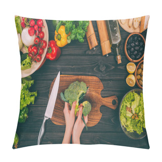 Personality  Hands Holding Broccoli Pillow Covers