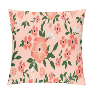 Personality  Beautiful Seamless Floral Pattern, Ornate Color Peach Flower. Pillow Covers