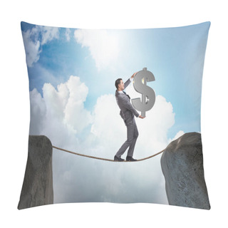 Personality  Businessman Walking On Tight Rope Pillow Covers