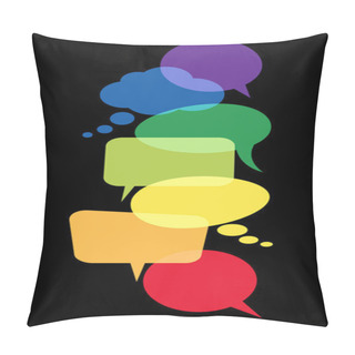 Personality  Colored Speech Bubbles In A Row Pillow Covers