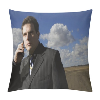 Personality  Businessman On Cell Phone Pillow Covers