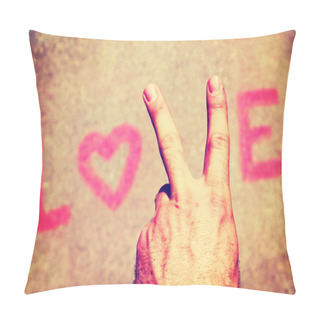 Personality  Hand Making A Peace Sign Pillow Covers