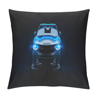 Personality  Sports Car, Studio Setup, On A Dark Background. 3d Rendering Pillow Covers