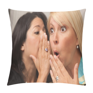 Personality  Two Friends Whispering Secrets Pillow Covers