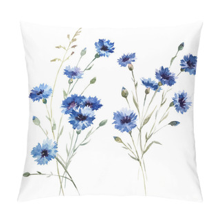 Personality  Blue Flowers 8 Pillow Covers