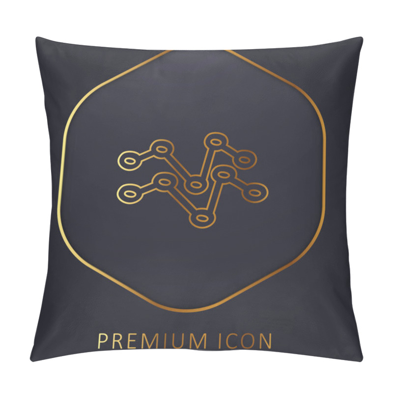 Personality  Analytics Hand Drawn Lines Golden Line Premium Logo Or Icon Pillow Covers