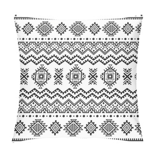 Personality  Ethnic Seamless Monochrome Pattern. Aztec Geometric Background. Tribal Print. Navajo Fabric. Modern Abstract Wallpaper. Vector Illustration. For Paper, Textile Design. Pillow Covers