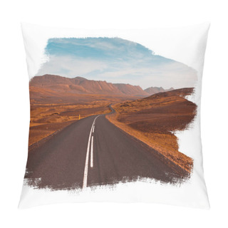 Personality  Highway Landscape Isolated On White Pillow Covers