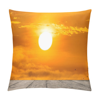 Personality  Rising Sun With Little Birds. Pillow Covers