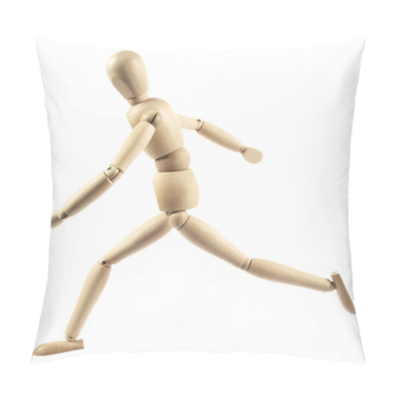 Personality  Wooden Mannequin Running Pillow Covers