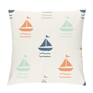 Personality  Seamless Pattern Ships. Pillow Covers