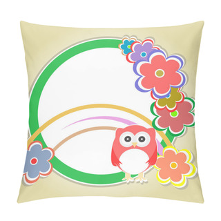 Personality  Background With Owl, Flowers And Trees Pillow Covers