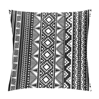 Personality  Seamless Ethnic Pattern. Black And White Geometric Ornament. Pri Pillow Covers