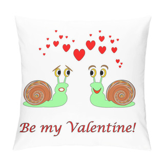 Personality  Two Funny Cartoon Snails With Hearts And Words 