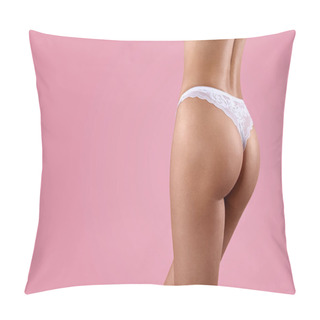 Personality  Body, Waist, Lingerie, White Panties Pillow Covers