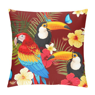 Personality  Seamless Birds And Flowers Pillow Covers