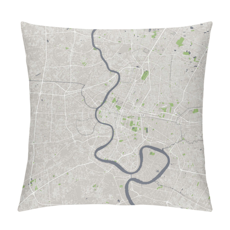 Personality  Map Of The City Of Bangkok, Thailand Pillow Covers