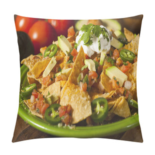 Personality  Homemade Unhealthy Nachos With Cheese And Vegetables Pillow Covers