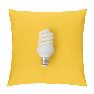 Personality  Close Up View Of White Light Bulb Isolated On Yellow Pillow Covers