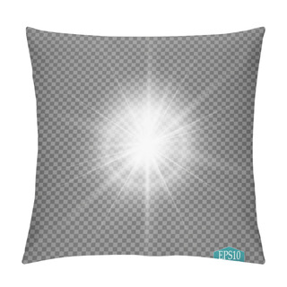 Personality  Glow Light Effect. Star Burst With Sparkles. Golden Glowing Lights Pillow Covers