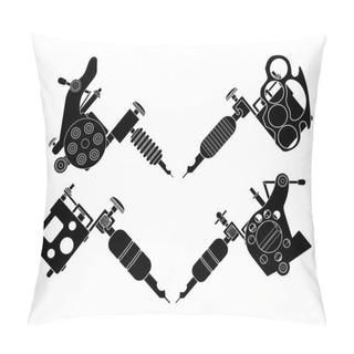 Personality  Set Of Different Tattoo Machines Icons Pillow Covers