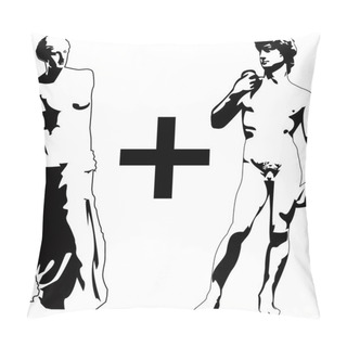 Personality  The Vector Sculpture David And Venus Pillow Covers