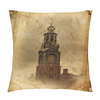 Personality  Views Of Old Dutch City Of Harlem Made In Artistic Retro Style Pillow Covers