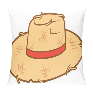 Personality  Straw Hat Vector Illustration Pillow Covers