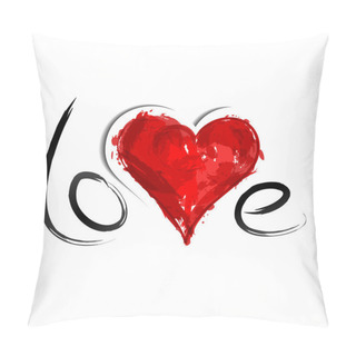 Personality  Red Painted Heart. Love Pillow Covers