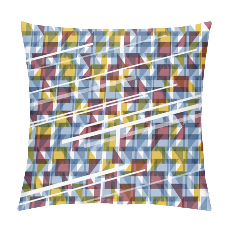 Personality  Abstract Vector Background With Symmetrical Shapes And Lines Pillow Covers