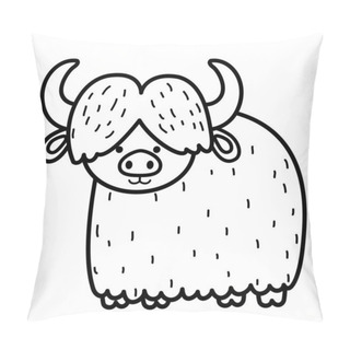 Personality  Illustration Black And White Yak Pillow Covers