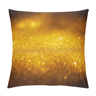 Personality  Abstract Shiny Gold Glitter On Dark Background Pillow Covers
