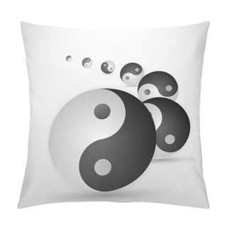 Personality  Yin Yang Glitter Sign Isolated On White, Vector Illustration Pillow Covers