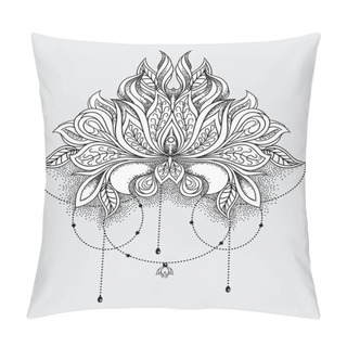 Personality  Beautiful Hand Drawn Ornamental Lotus Flower. Ethnic Patterned Mandala Pillow Covers