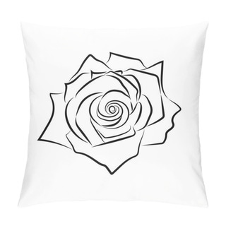 Personality  Sketch Line Drawing Of Rose Pillow Covers