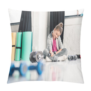Personality  Girl Exercising With Dumbbells  Pillow Covers