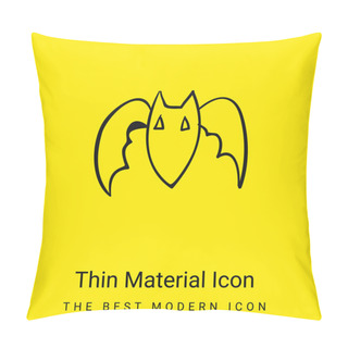 Personality  Bat Outline Minimal Bright Yellow Material Icon Pillow Covers